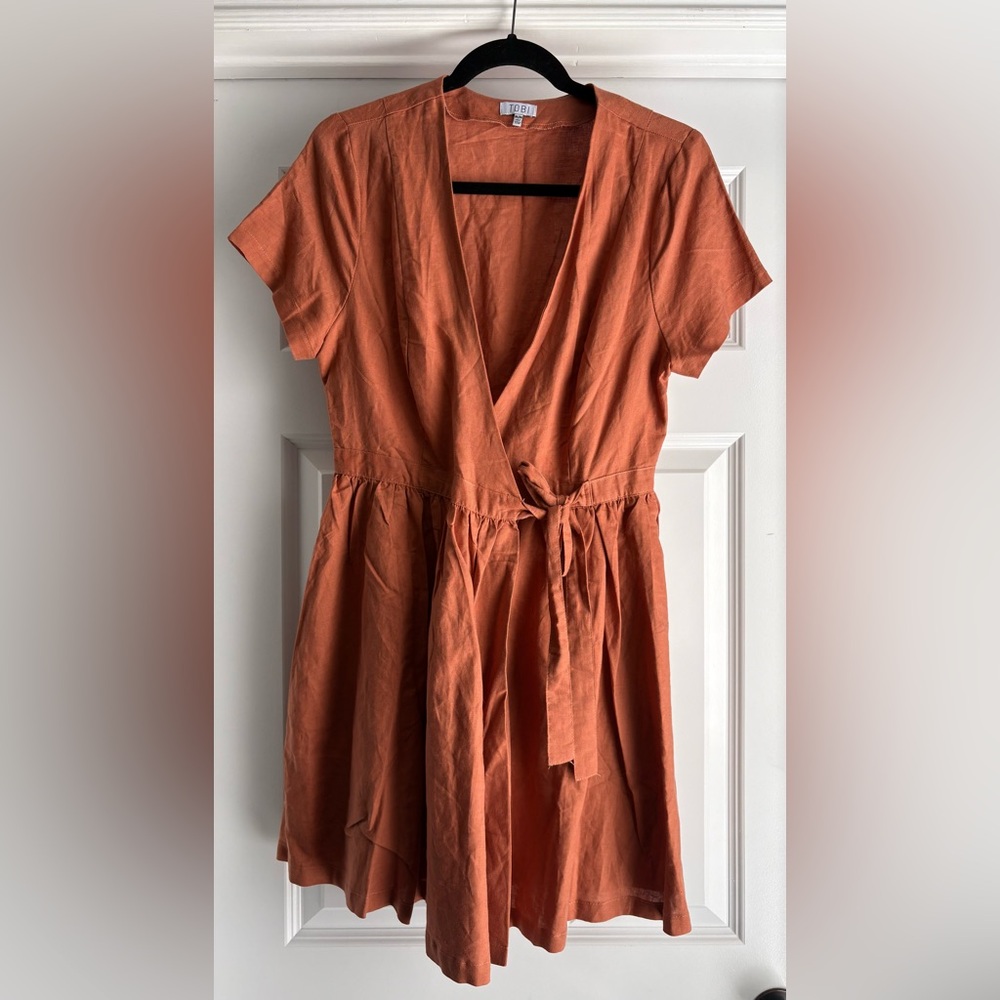 Tobi Rust Orange Wrap Dress